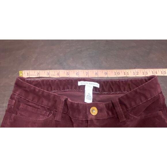 Banana Republic Skinny Corduroy Pants Women’s 27 Burgundy Stretch Fall Winter - Picture 5 of 8